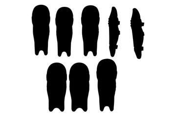 cricket player silhouette pads pack