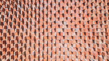 Art of laying brick architecture. Brick wall texture for for interior or exterior design backdrop.