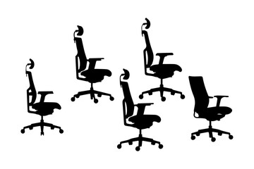 computer chair, office chair silhouette pack