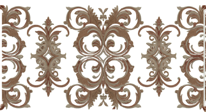 Ornate Scrollwork Pattern: An intricate decorative scrollwork pattern showcasing the beauty of the ornamental design, the detailed scrollwork evokes elegance and artistic precision.