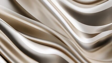 Soft flowing cream satin fabric creating elegant waves - Powered by Adobe