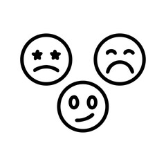 Fototapeta premium Three faces with different emotions