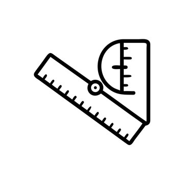 Simple bevel protractor line icon for engineering