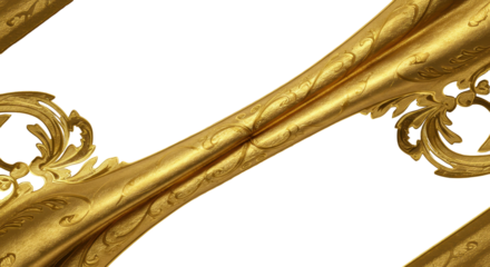 Golden Ornament: a detailed, symmetrical pattern design of opulent gold ornamentation, featuring delicate curves and intricate scrollwork, embodying elegance and luxury.