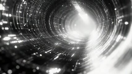 Abstract data tunnel with glowing fiber optics - Powered by Adobe