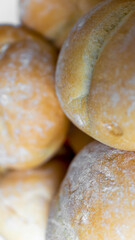 wheat rolls with visible details. background or texture