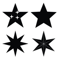 christmas sparkle star silhouette clipart set