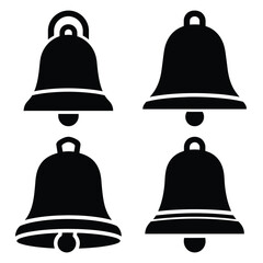 church bell silhouette clipart set