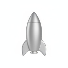 3d rocket piggy bank shines with financial ambition on white background