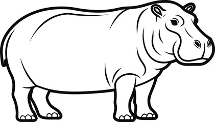 Hippopotamus Illustration Set. Hippo Animal Artwork. Hippopotamus Outline Drawing. Wild Hippo Graphic Collection. Hippo Line Art Illustration. Hippopotamus Character Design. Hippo Wildlife Artwork