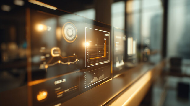 Futuristic Abstract Digital Dashboard Concept with Cozy High-Tech Interface and Soft Glowing Data Elements