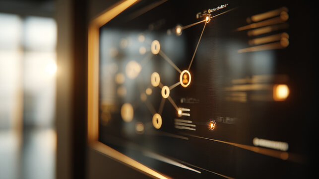 Futuristic Digital Dashboard Concept with Cozy High-Tech Interface and Soft Glowing Data Elements - Powered by Adobe