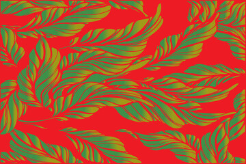 Bold Tropical Gradient Leaf Pattern