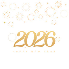 Happy New Year 2026 greeting card text Celebration background 