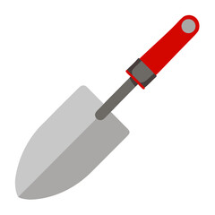 Simple garden trowel with red handle