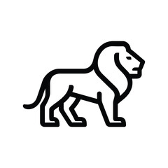 Lion animal bold outline logo