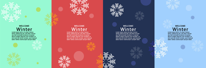 simple minimalist winter vector design illustration background with snowflake theme design. for banner, poster, social media, promotion. vector illustrations