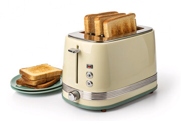 Enjoying fresh toast from a stylish retro toaster, perfect for breakfast or brunch, showcasing a vintage kitchen appliance