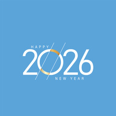 Happy New Year 2026 greeting card text Celebration background 