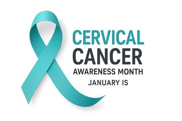 Teal ribbon for cervical cancer awareness month in january