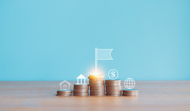 Basic concepts of finance and financial technology about business prosperity and asset management