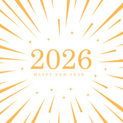 Happy New Year 2026 greeting card text Celebration background 