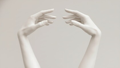 Delicate white hands gracefully reaching upwards in a gesture of hope and aspiration