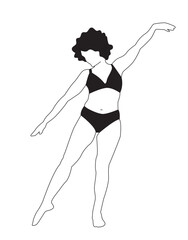 People Vector Illustrations SVG - Dancer Woman in Lingerie 