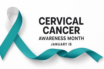 Vector Style illustration for Cervical Cancer Awareness Month with realistic ribbon design