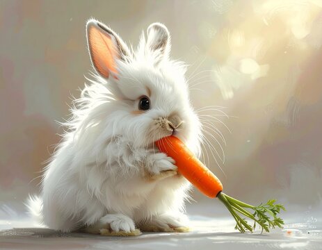 Ein flauschiges Angora-Kaninchen