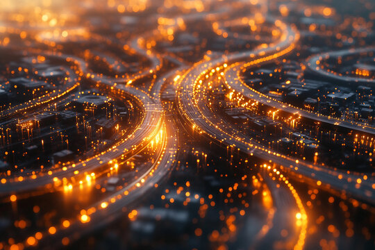 Futuristic cyberpunk city illuminated by neon lights with high tech architecture digital energy flow, Generative AI - Powered by Adobe