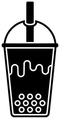 drink illustration cold silhouette boba logo bubble icon milk outline beverage cup asian tea delicious tapioca food pearl glass shape for vector graphic background