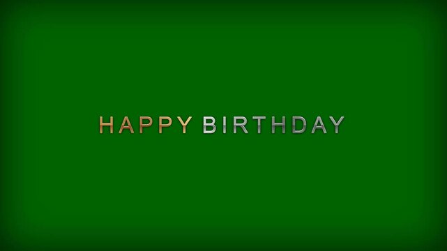 "Happy Birthday" text effect animation on green screen