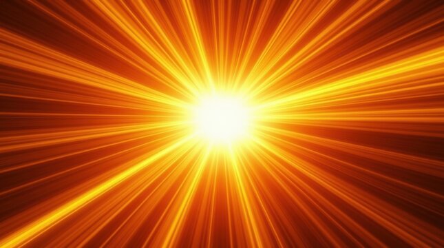 A vibrant, energetic explosion of light rays emanating from a brilliant central point, creating a dynamic and powerful visual effect.