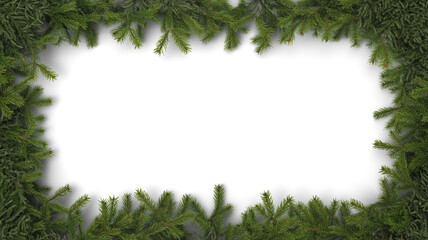 Christmas fir garland frame with copy space
