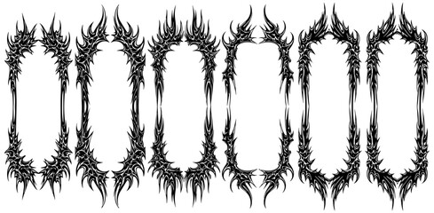 Ornate black frames offer a dramatic edge for invitations, announcements and posters