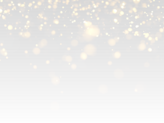 Bright golden bokeh lights shimmer softly. Sparkling glitter floats delicately across the frame. Ideal festive background for luxury designs or holiday cards. PNG