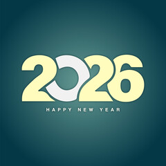 A clean, modern 2026 Happy New Year design