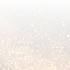 Golden bokeh sparkles shine delicately across a luminous background. Tiny glitter dust floats softly. Perfect overlay for Christmas or holiday designs. PNG