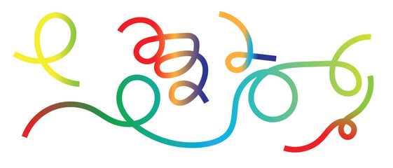 Colorful Gradient Scribble Line Art