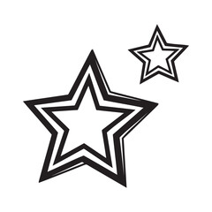 Two stylized stars, one larger than the other