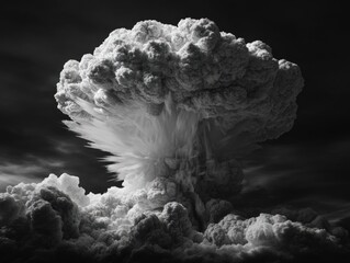 Monochrome Mushroom Cloud Formation
