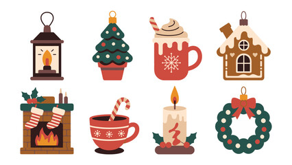 Christmas Ornament Set: a collection of beautifully designed Christmas ornaments, from festive Christmas tree to candle, all ready to bring holiday cheer. 