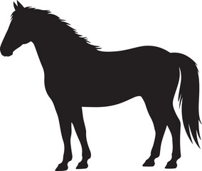 Horse silhouette icon isolated. Vector Black silhouettes. with white background
