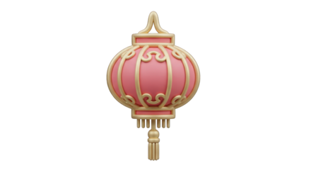Pink and Gold Chinese Style Lantern with Tassel.