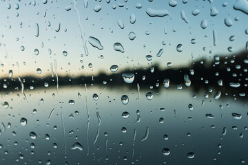 Moody Urban Rain Window Shot