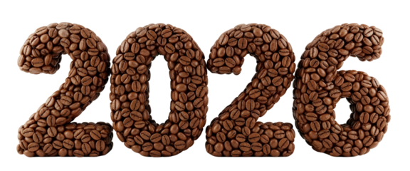 Brewing Up the Future Aromatic Coffee Bean Year 2026 Celebration Promotion Fresh Roasted Java Beans for Marketing Campaigns Coffee Shop Advertising Unique 2026 Design