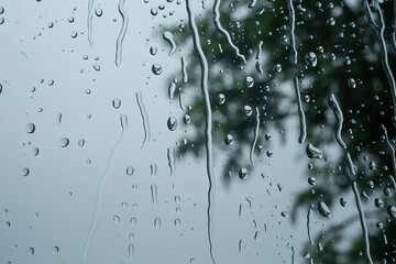 Overcast Rainy Window Cityscape