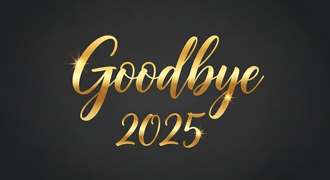 Goodbye year end celebration golden text effect for social media post and greeting card design