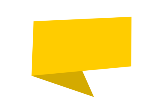 Yellow geometric speech bubble